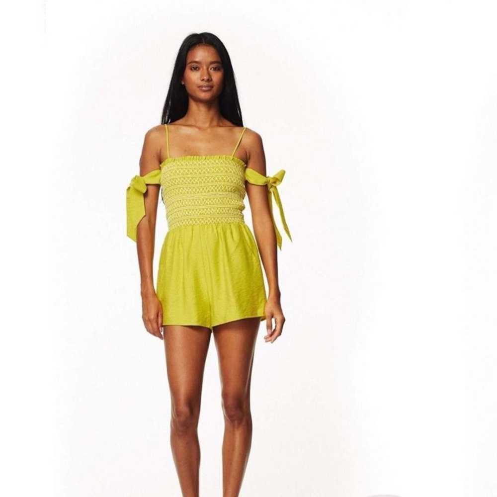 Lost + Wander Mojito smocked romper lime